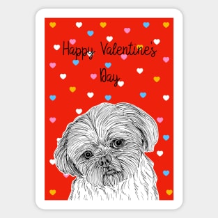 Shih Tzu Valentine's Day Greeting Sticker